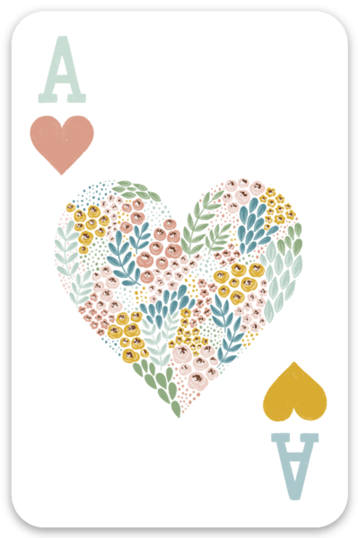 Ace of Hearts Sticker, 3.25x2.25in