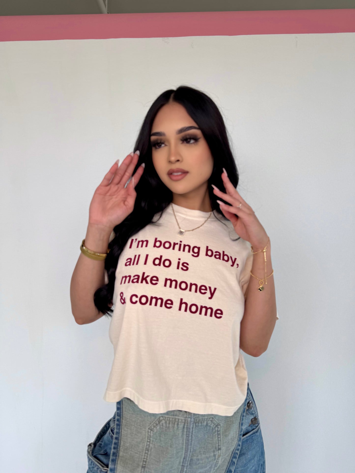 I’m boring baby tee
