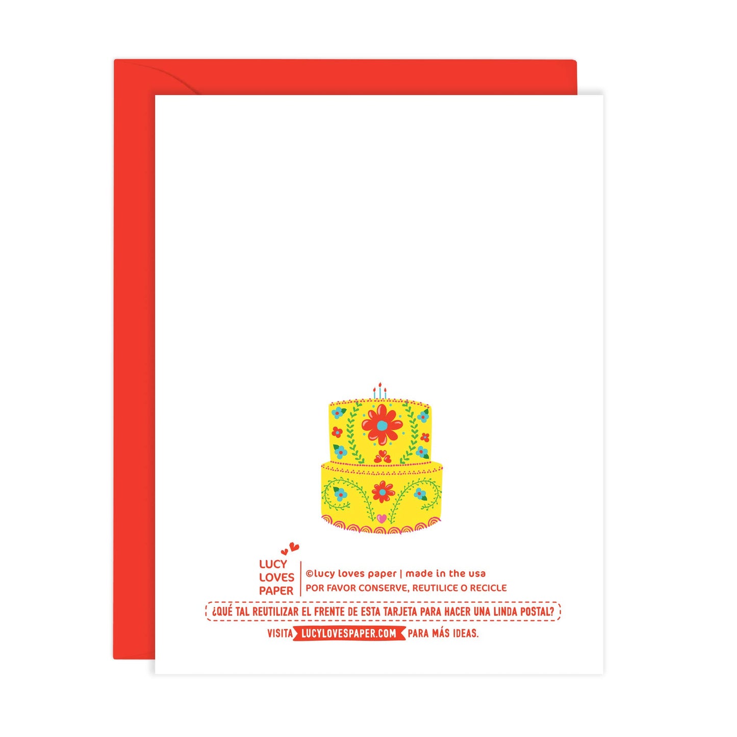 Mexican Embroidery Cake - Feliz Cumpleaños Card (A2)