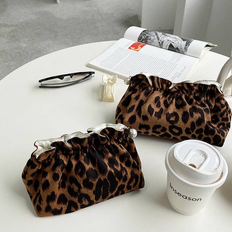Vintage Leopard makeup bag