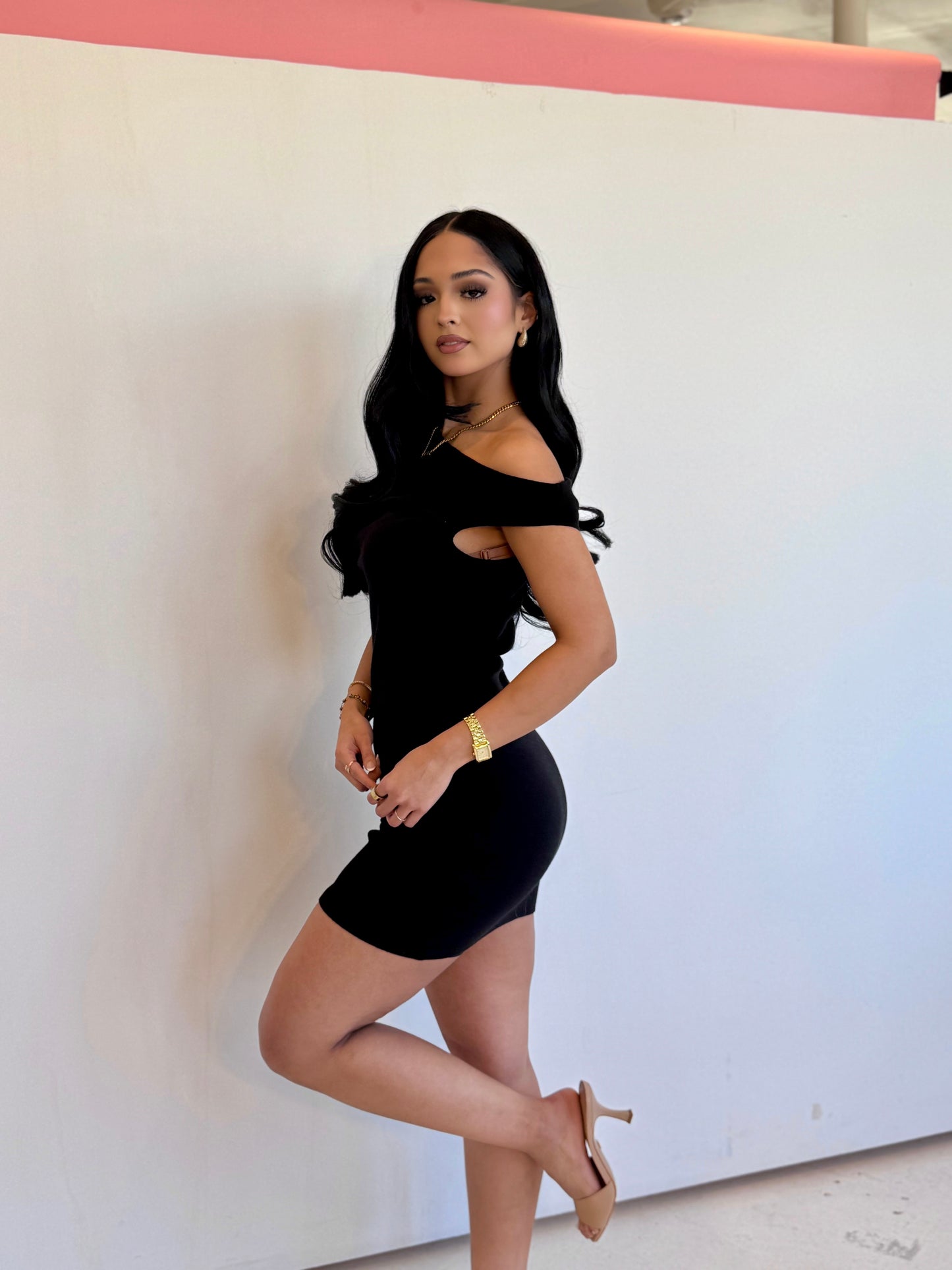 Asymmetrical mini dress