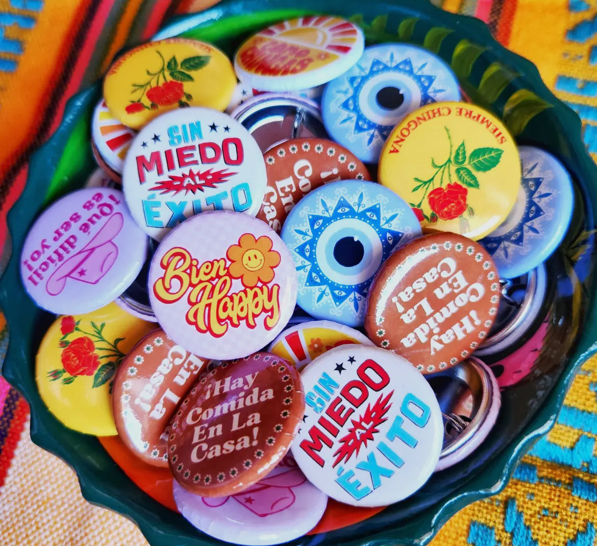 evil eye button pin