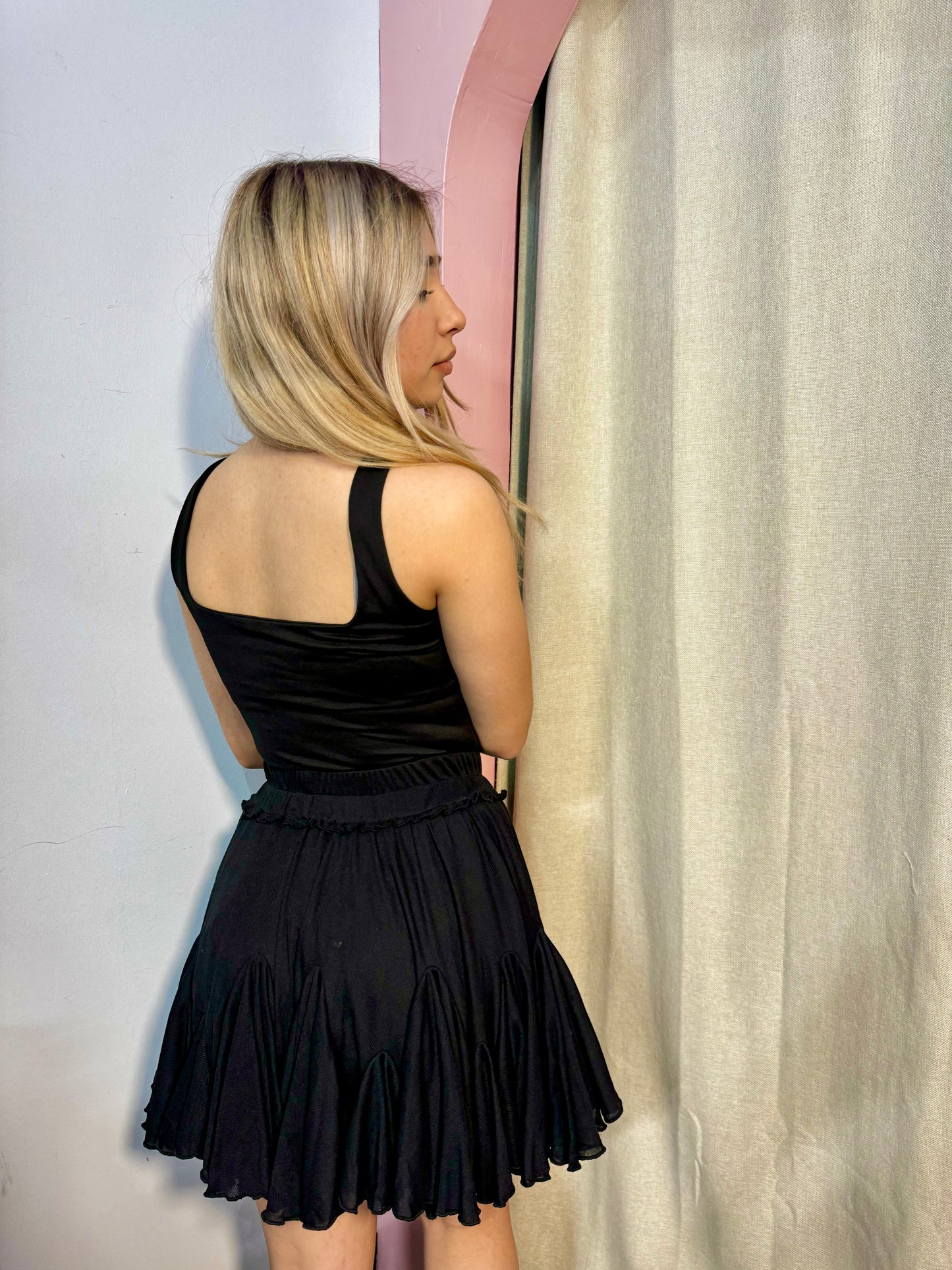 nacy flared mini skirt
