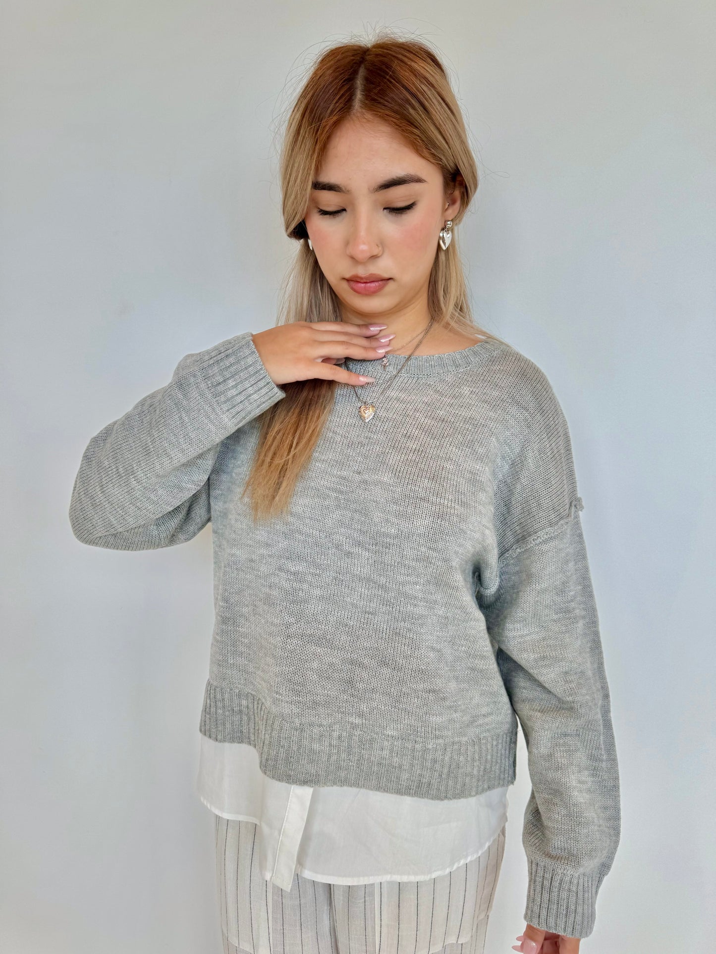 mixed media sweater