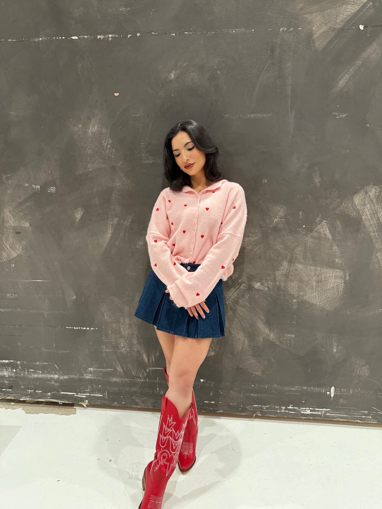 Real love pink cardigan