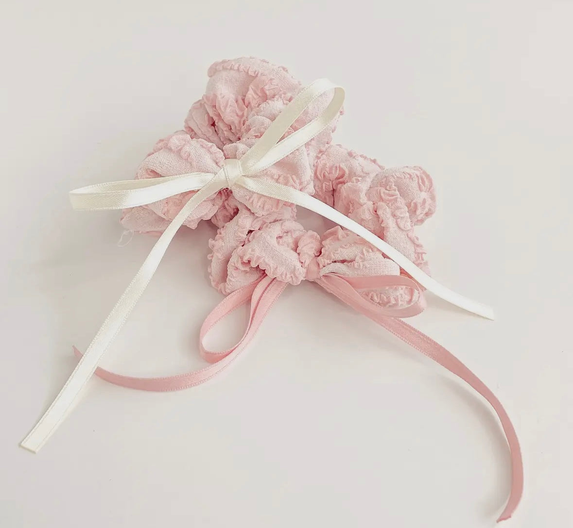 pink cream lace mega scrunchies