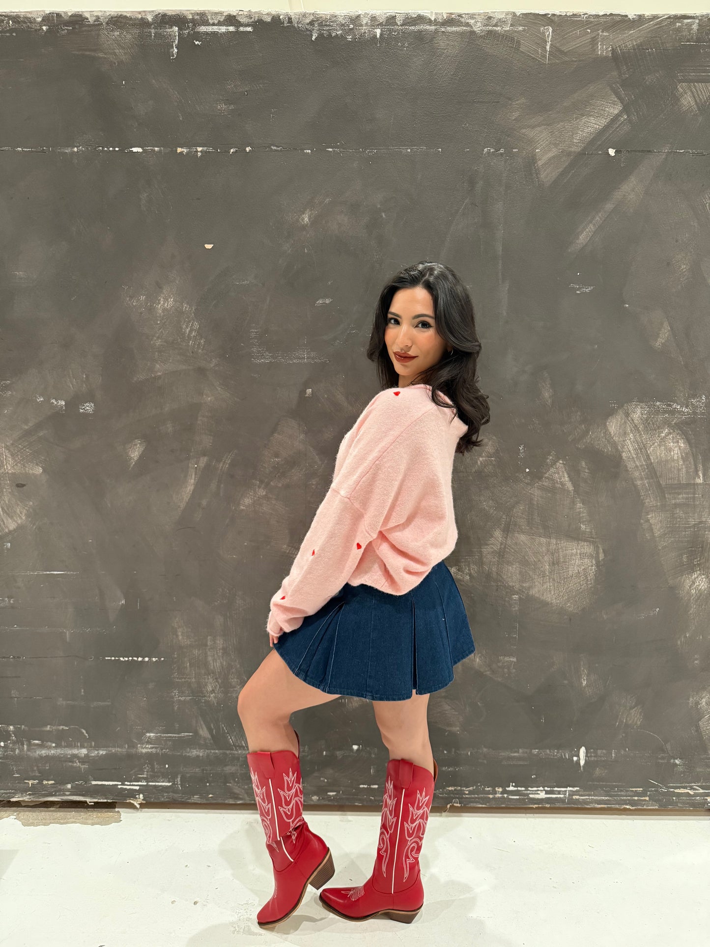 Real love pink cardigan