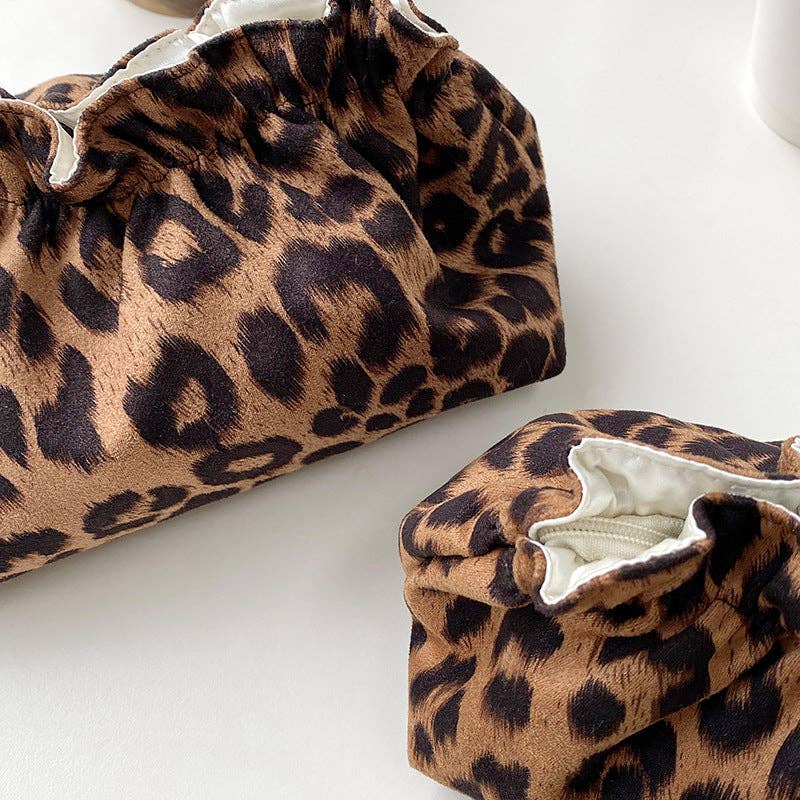 Vintage Leopard makeup bag