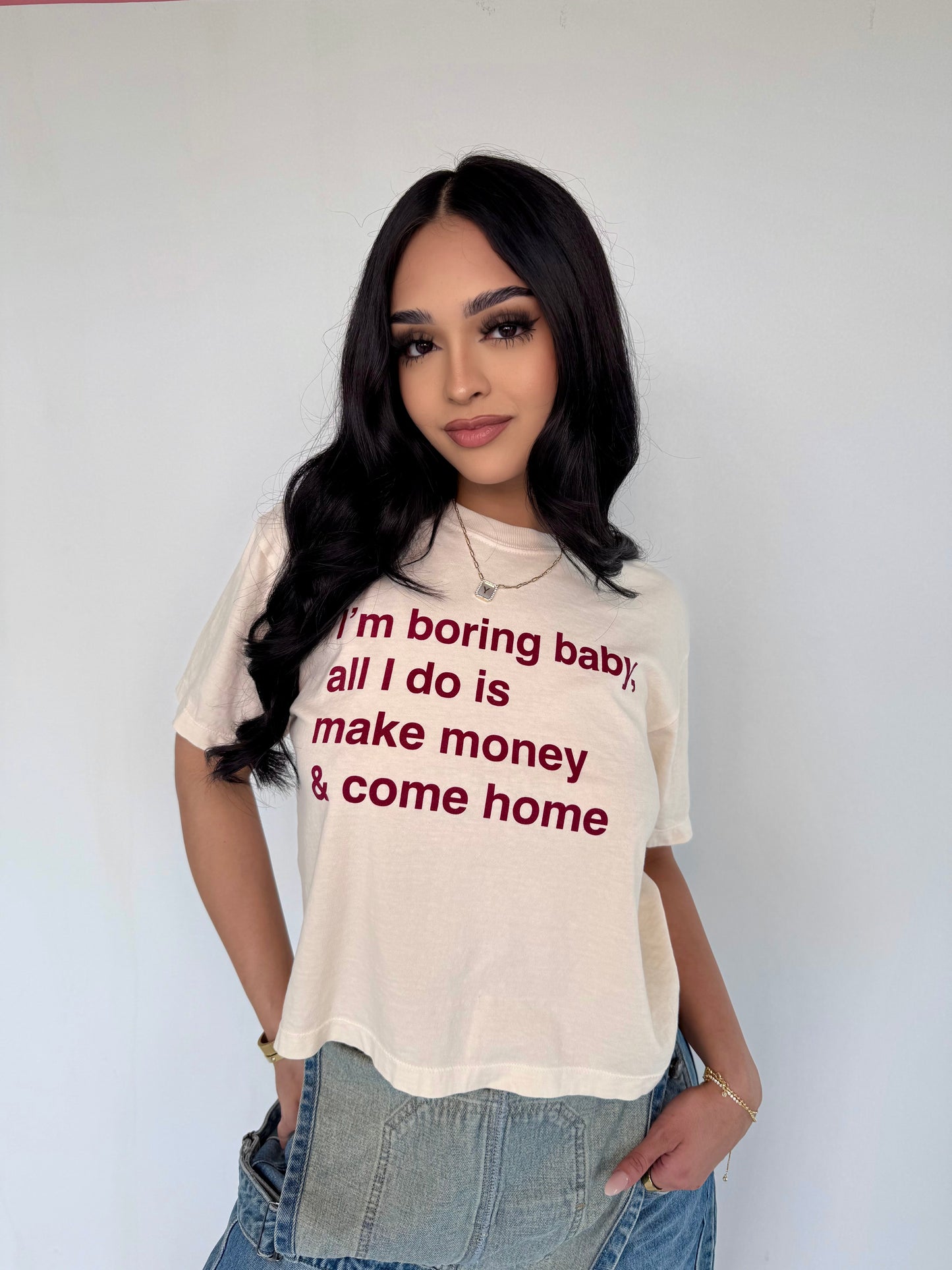 I’m boring baby tee