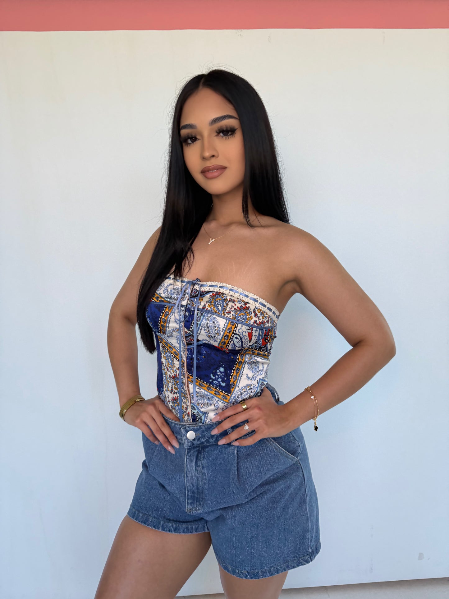 Blue bandana top