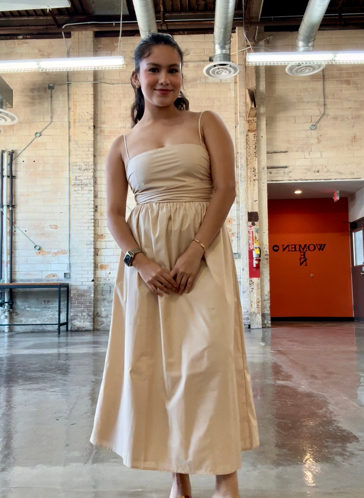 maisie maxi tan dress