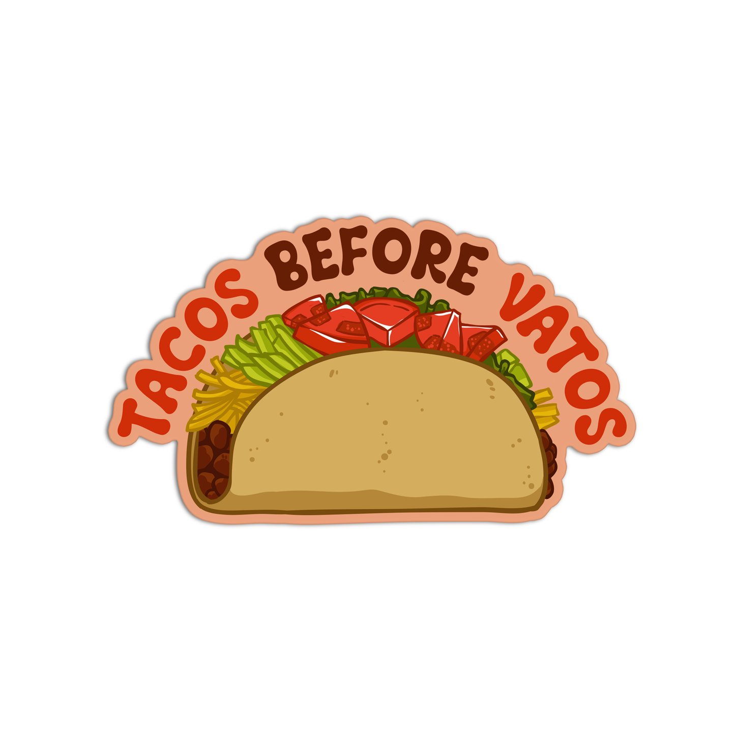 Tacos Before Vatos Mexican Textured Stickers