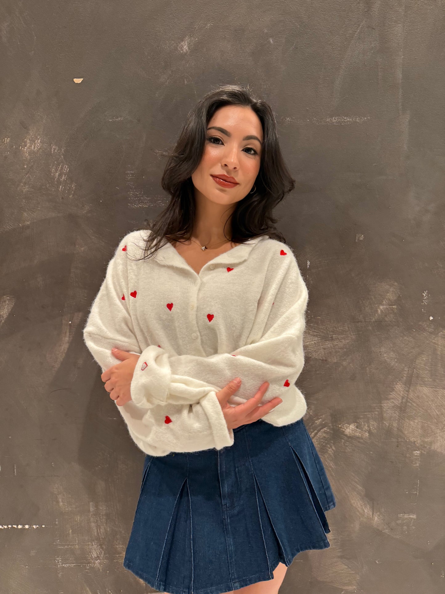 Real love heart white Cardigan