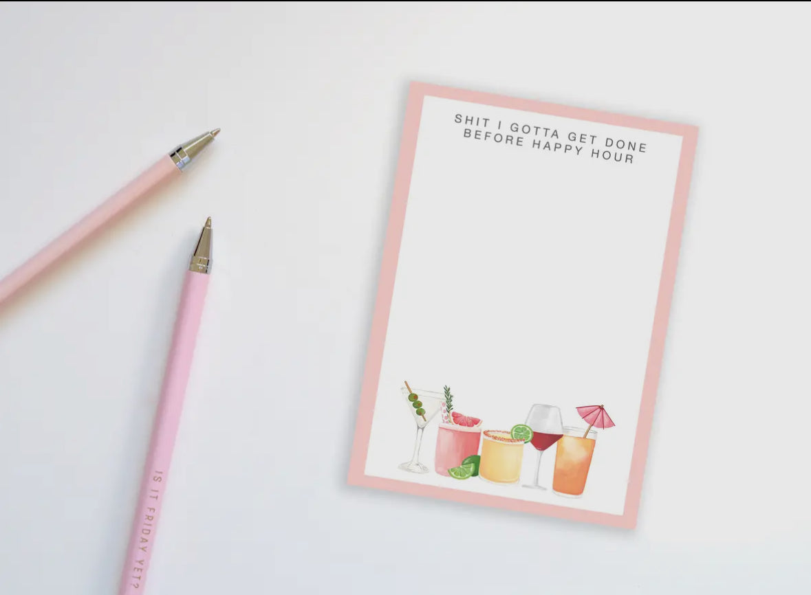 before happy hour notepad