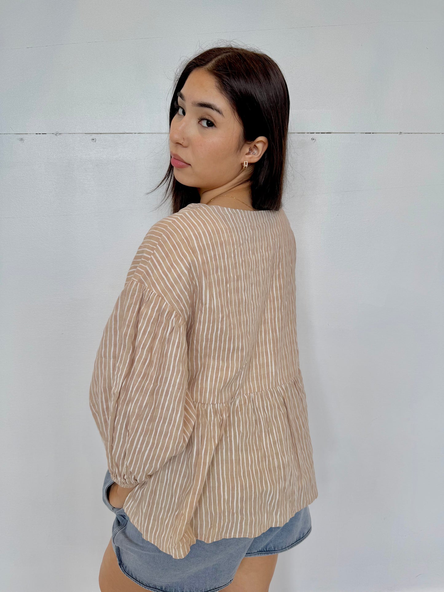 Andrea stripe ballon top