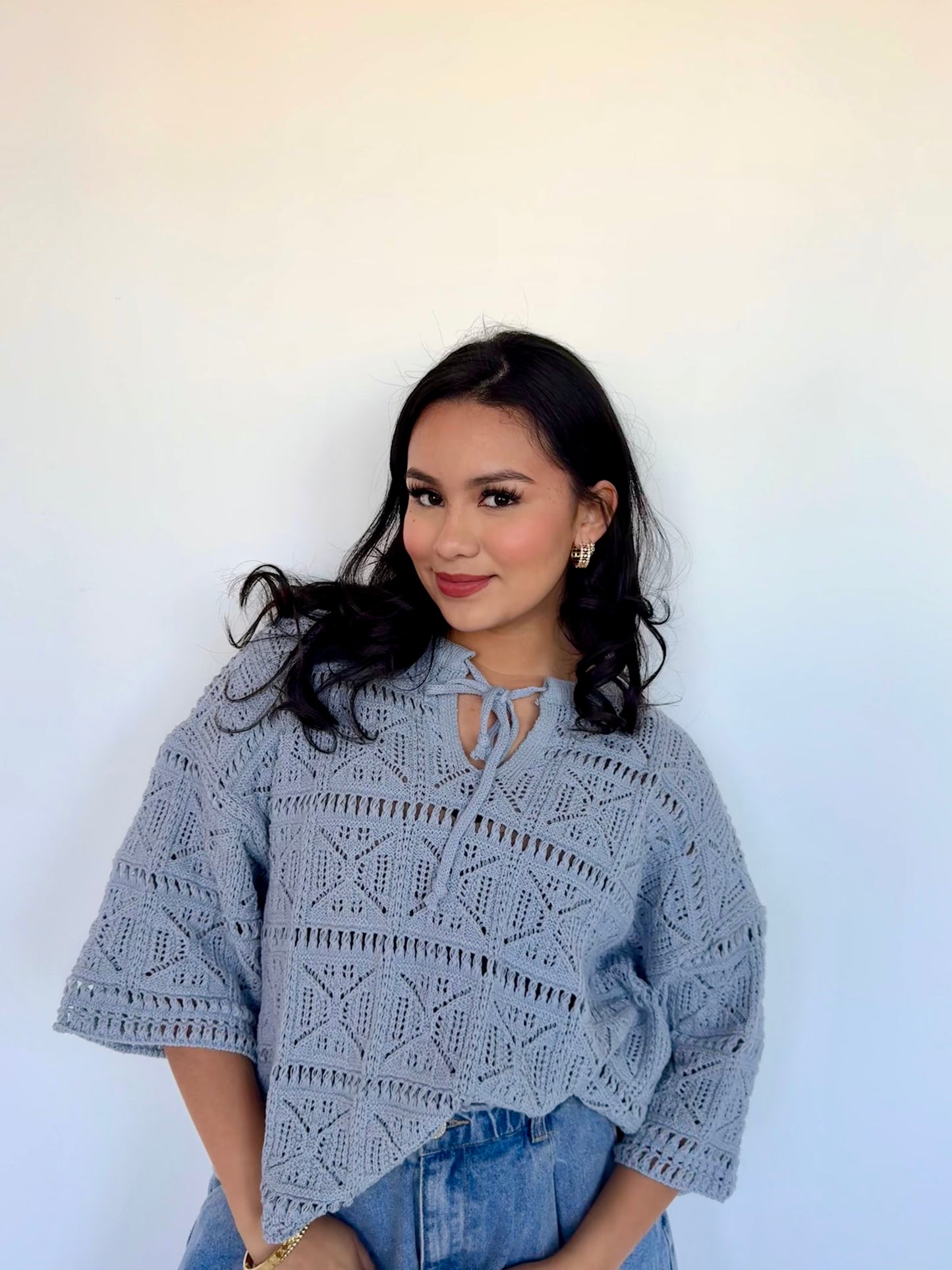 mia crochet knit top