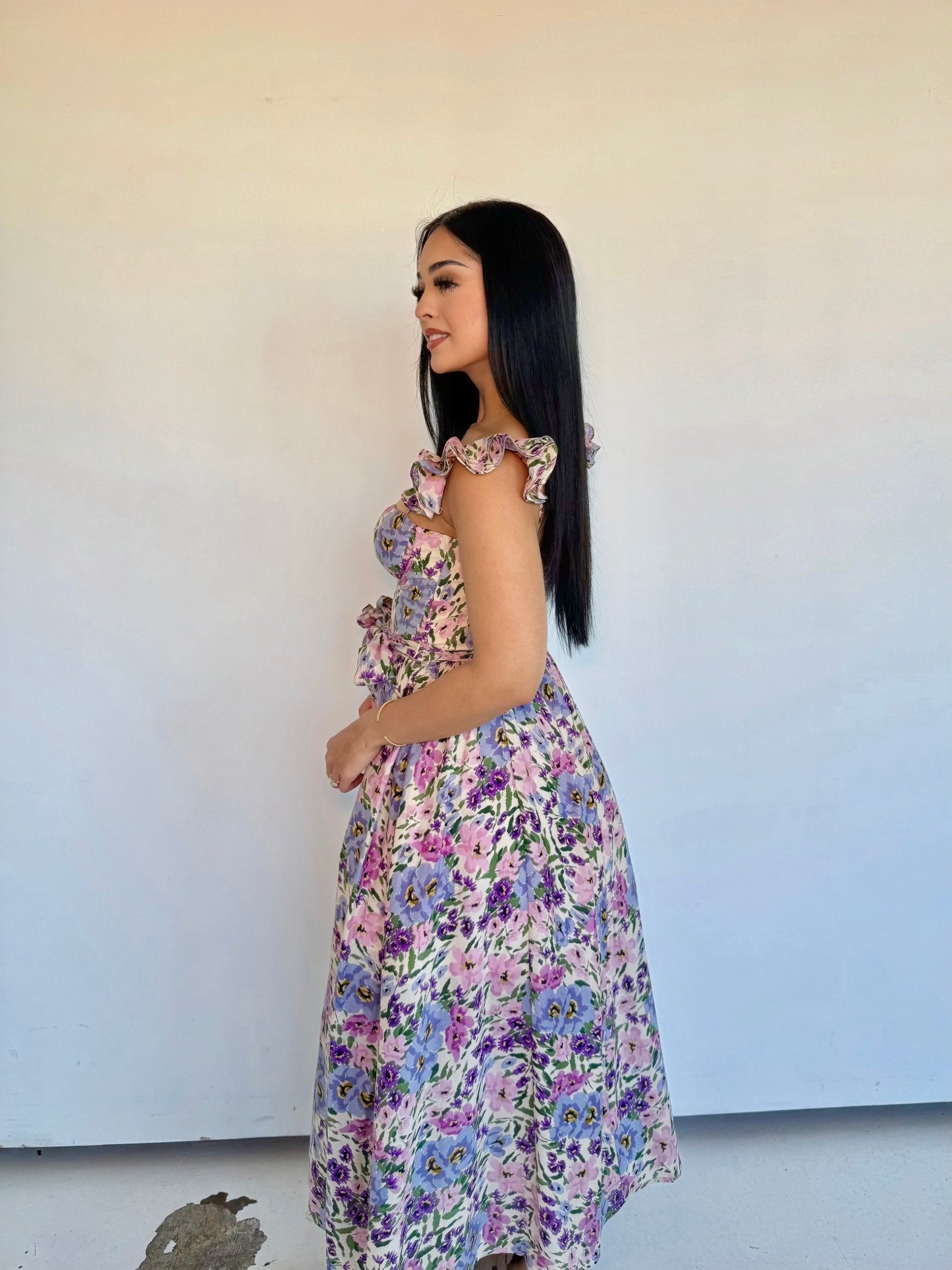 Soft lilac maxi dress