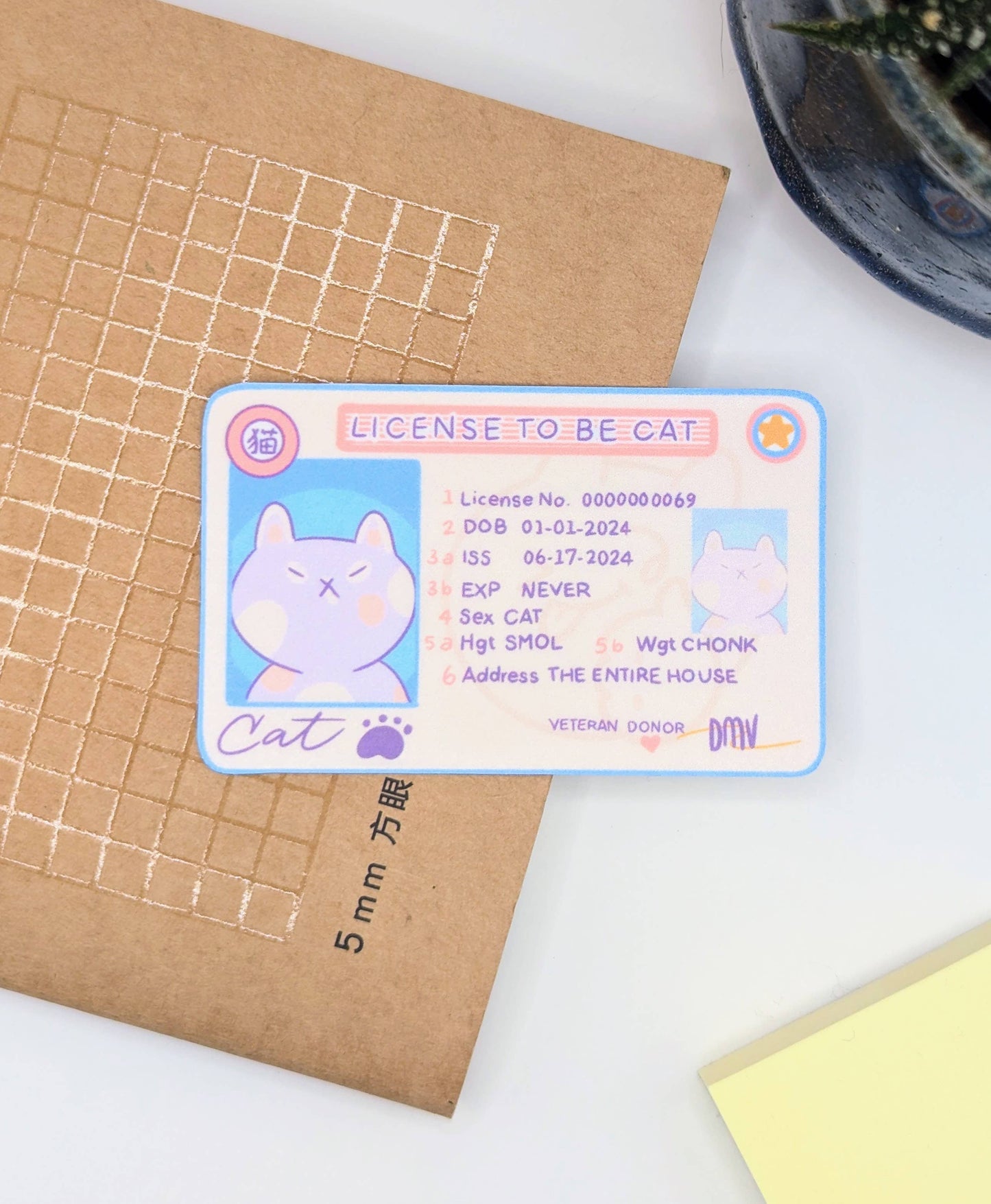 “License To Be Cat” Vinyl Waterproof Sticker