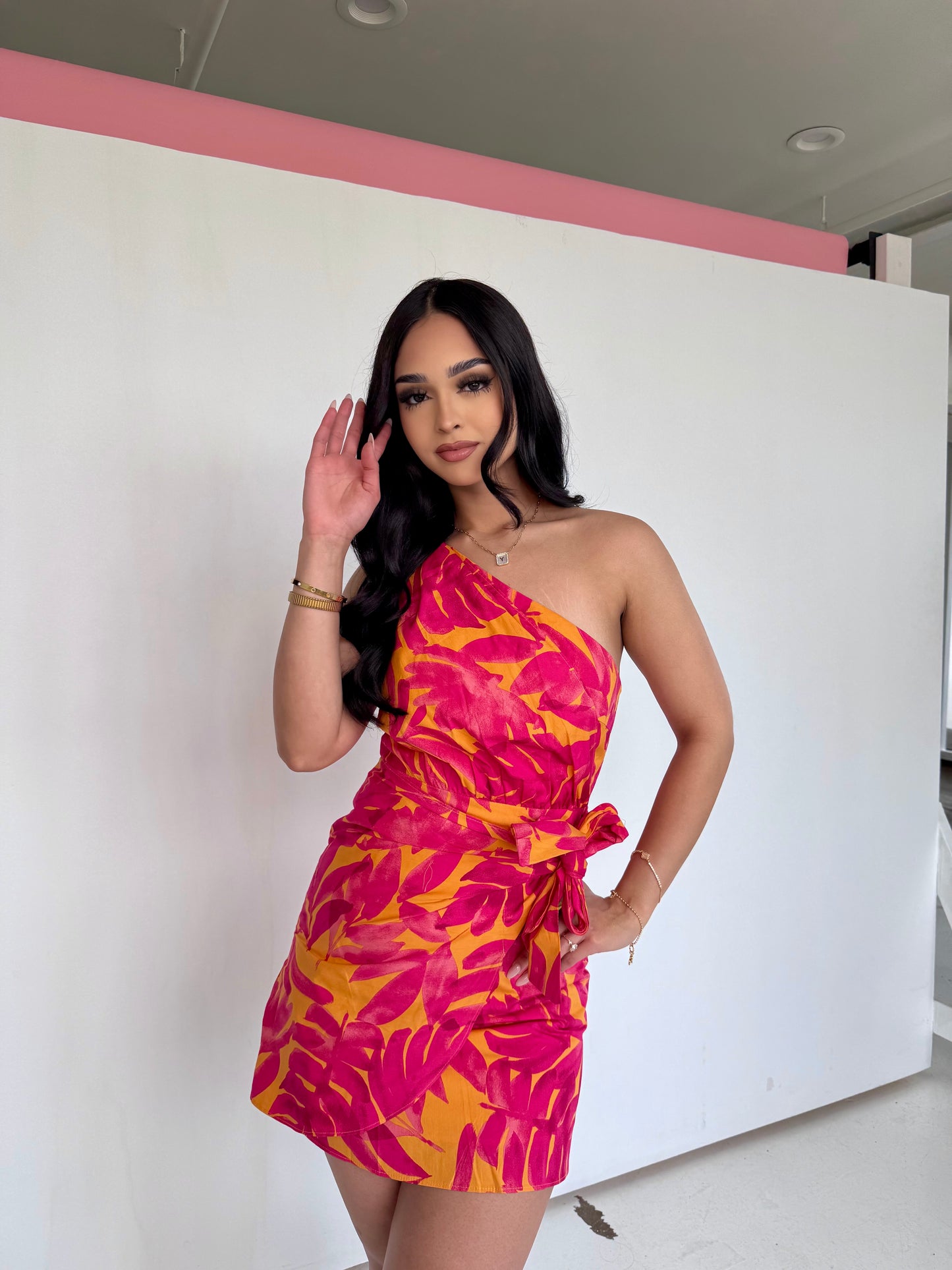 Sunset fuchsia mini dress