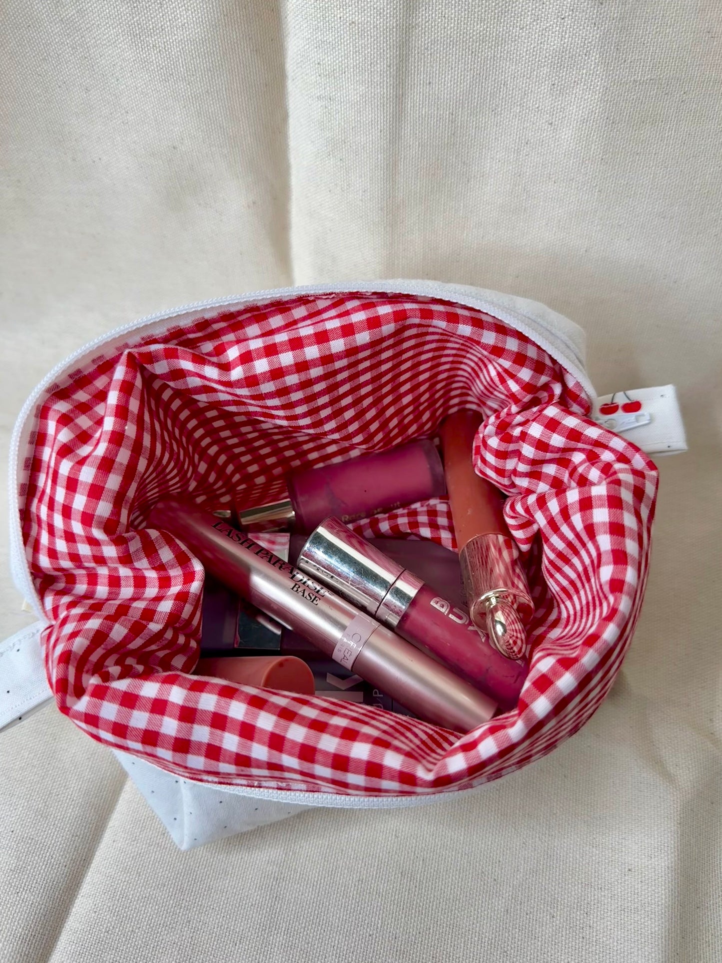 cherry lady cosmetic bag