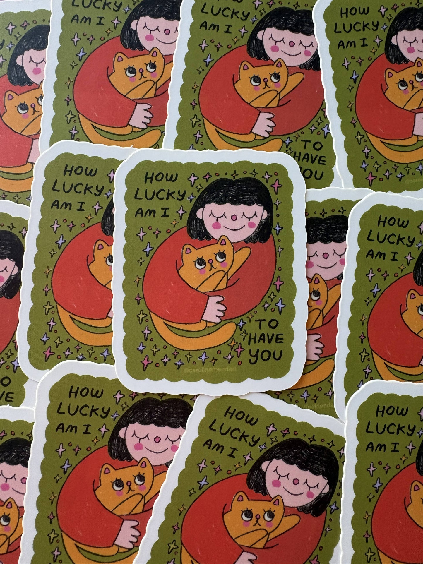 How Lucky Am I Sticker