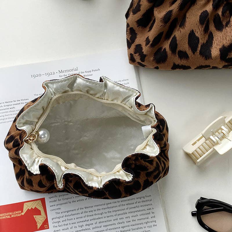 Vintage Leopard makeup bag