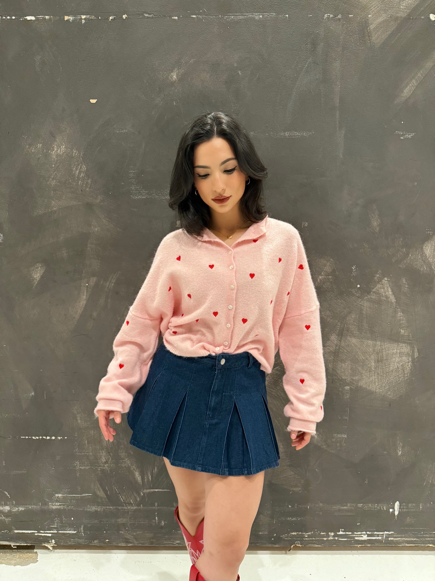 Real love pink cardigan