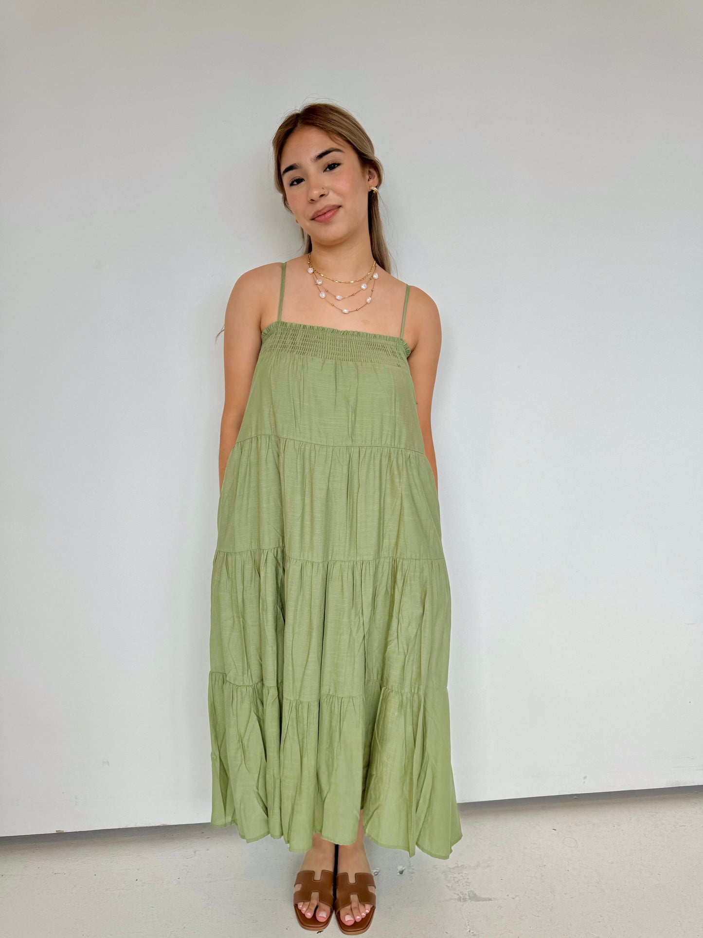 ayleen olive maxi dress