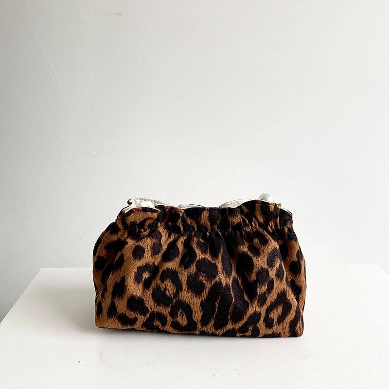 Vintage Leopard makeup bag