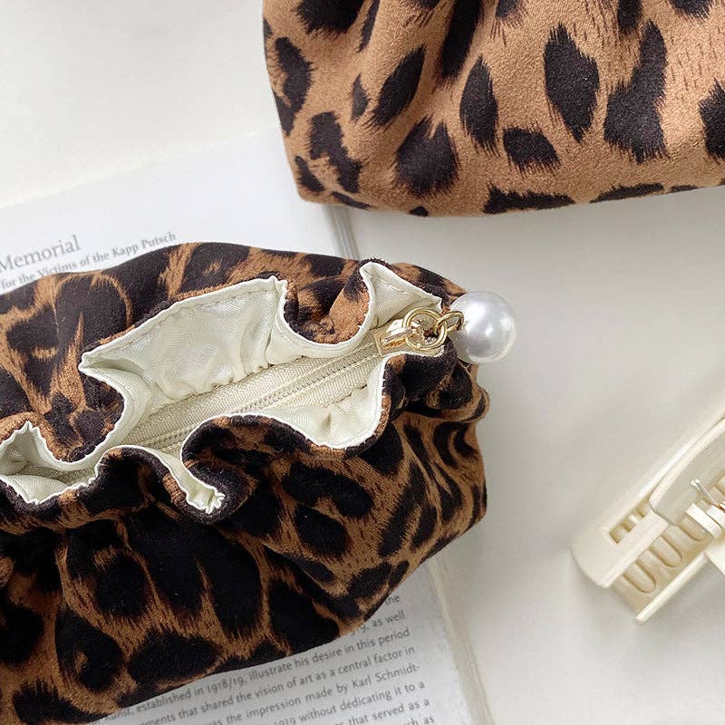Vintage Leopard makeup bag