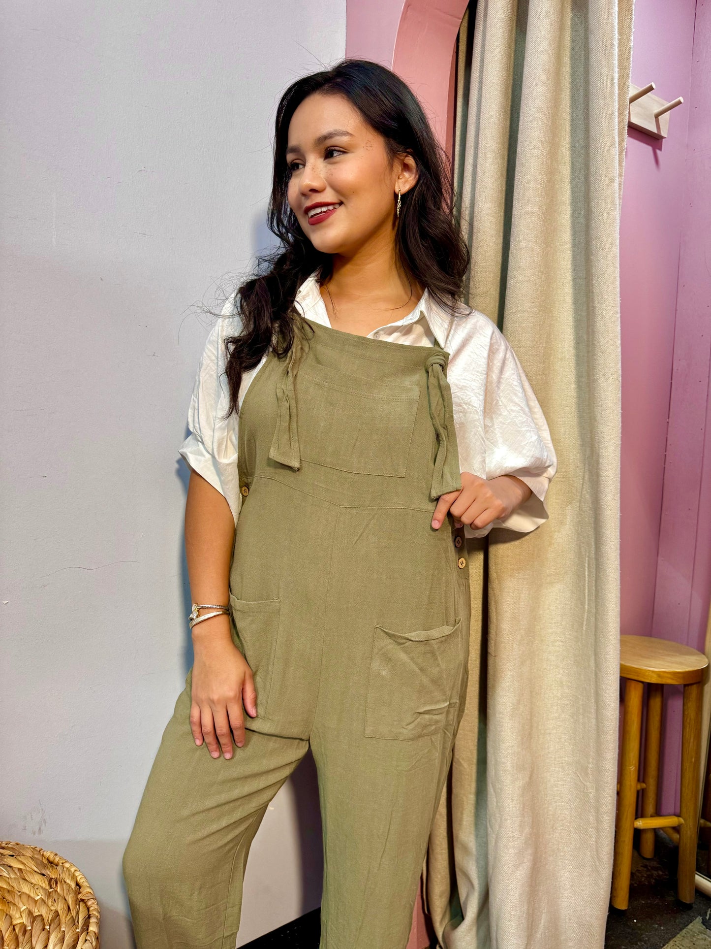 jolie olive jumpsuit