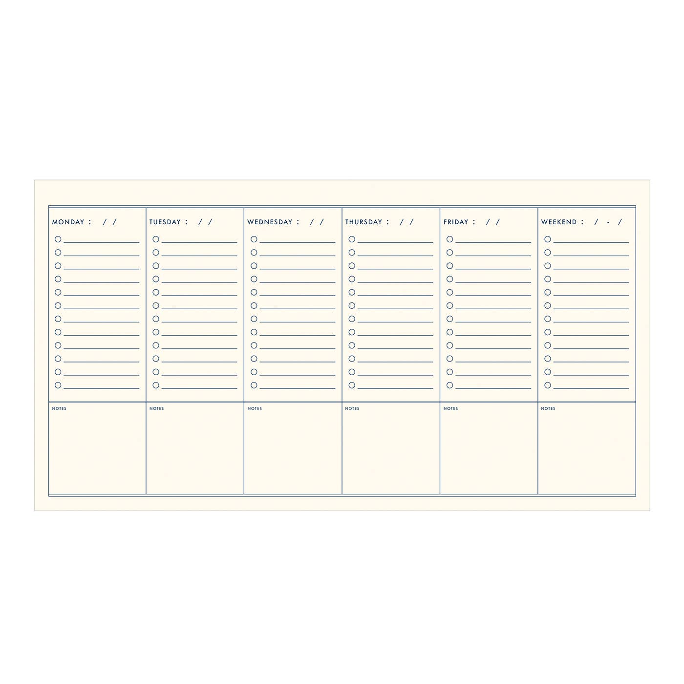 Standard Checklist Undated Weekly Planner