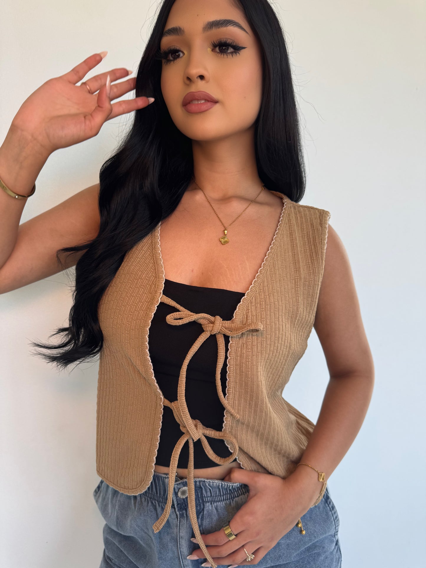 Mocha knit vest