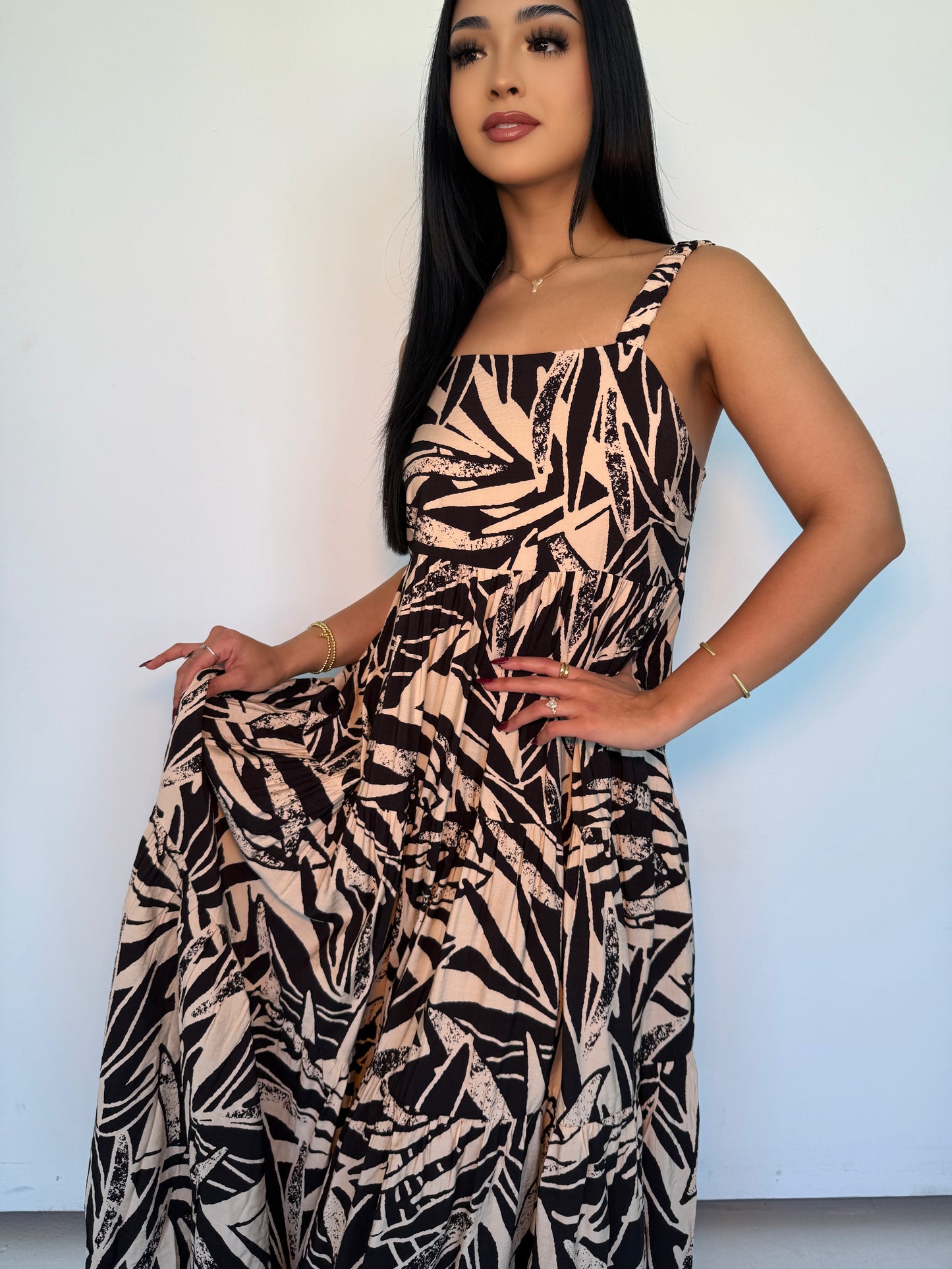 Shifting sand flowy dress