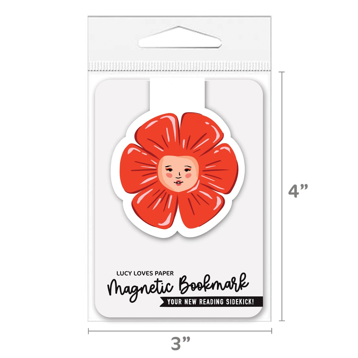 Magnetic Bookmark | Red Flower Girl