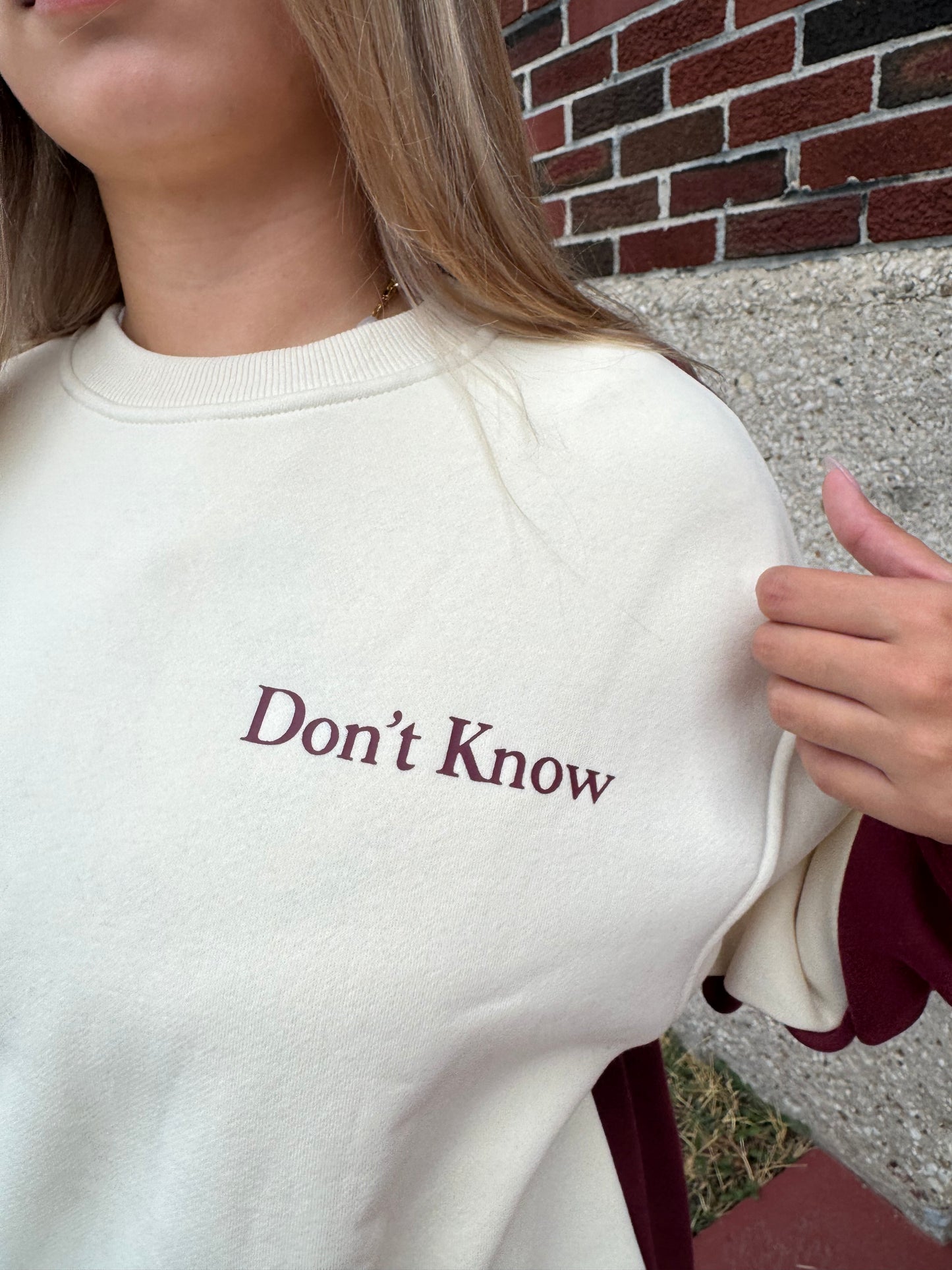 dont care pullover