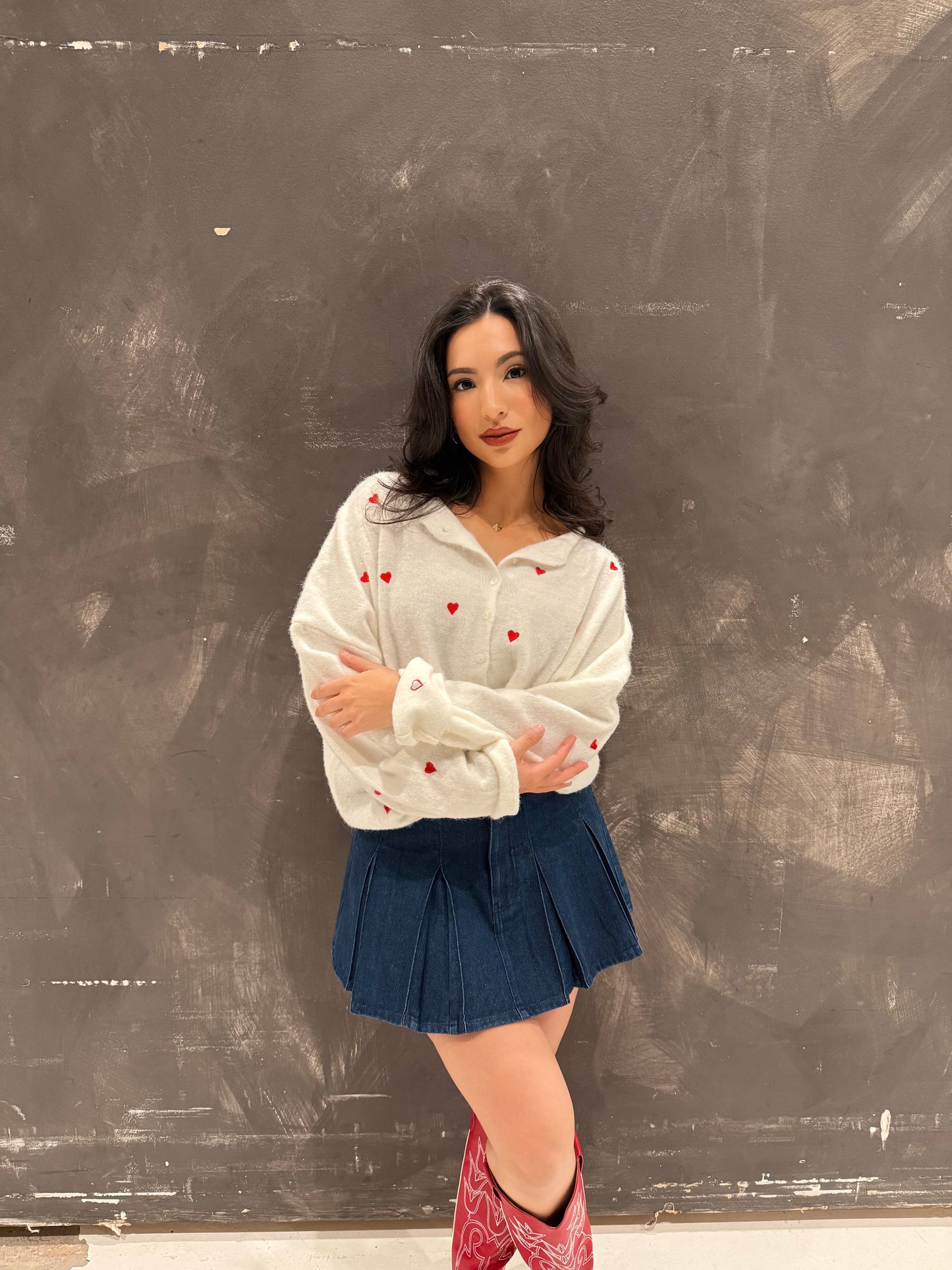Real love heart white Cardigan