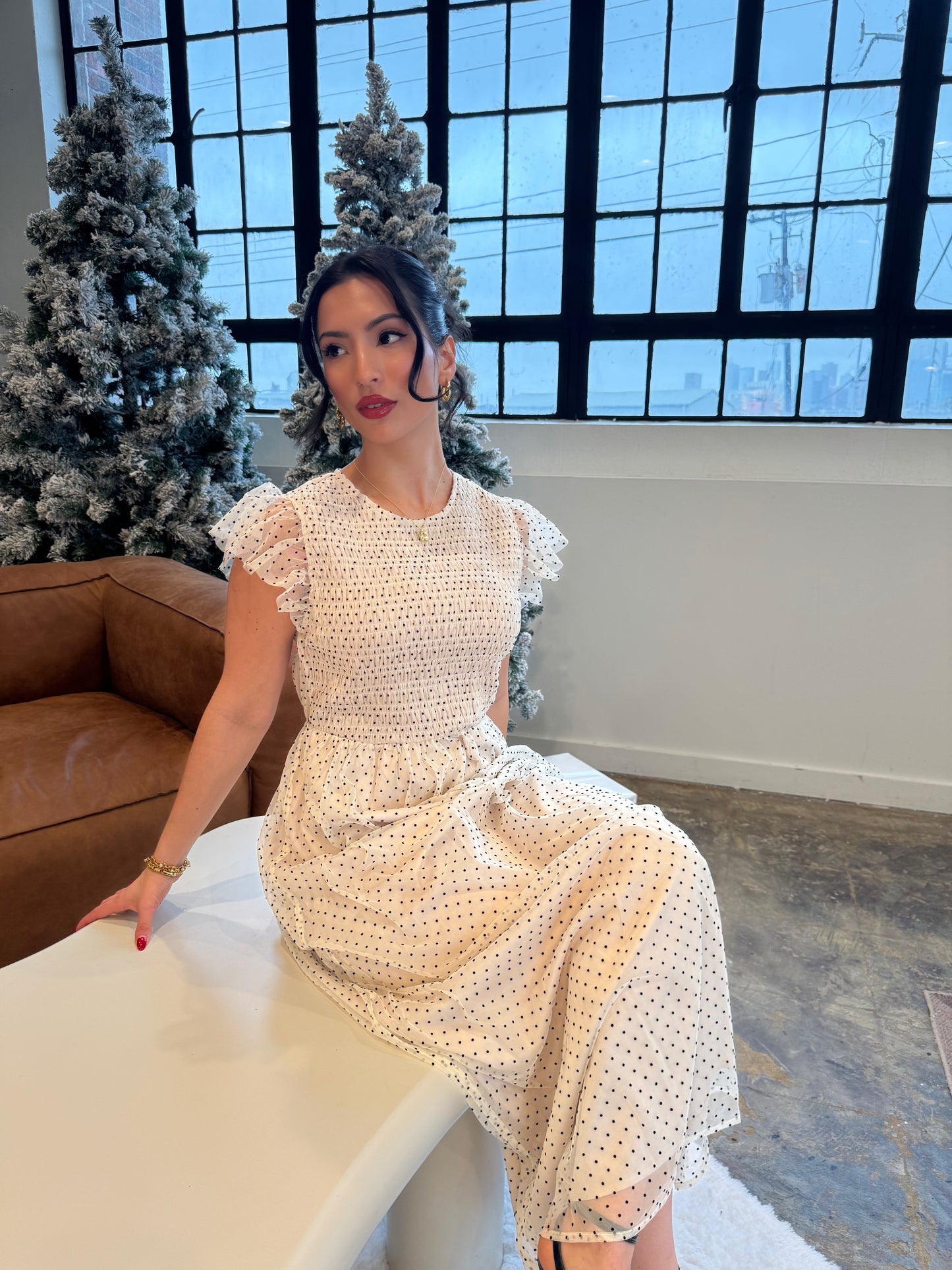 Champagne polka dress