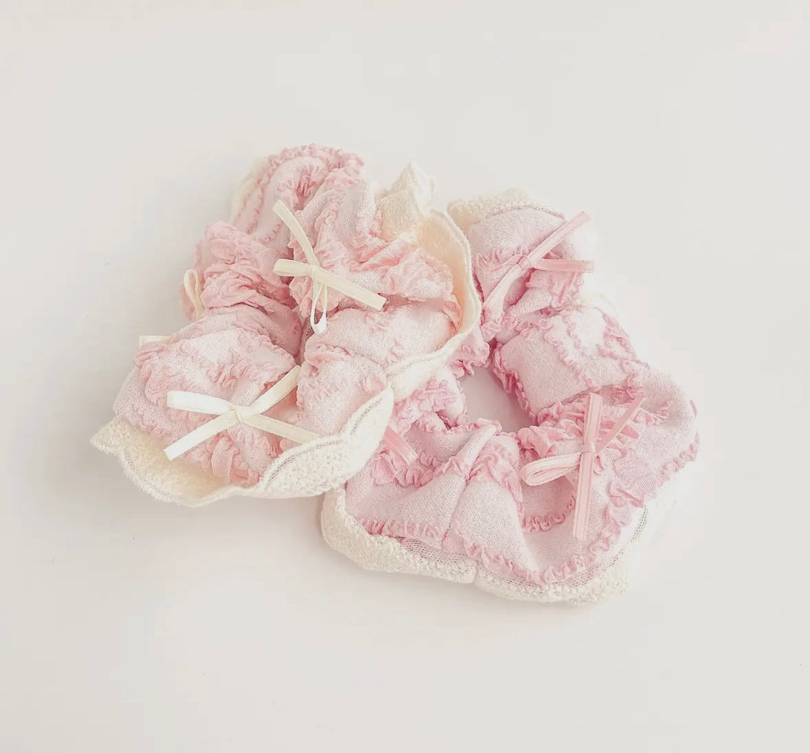 pink cream lace mega scrunchies