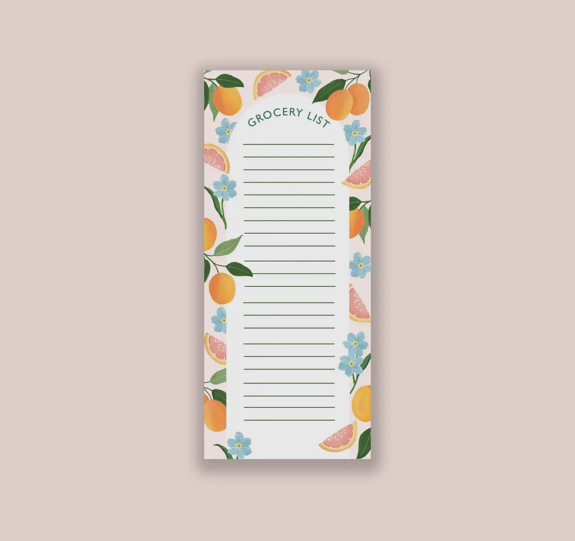 floral grocery notepad