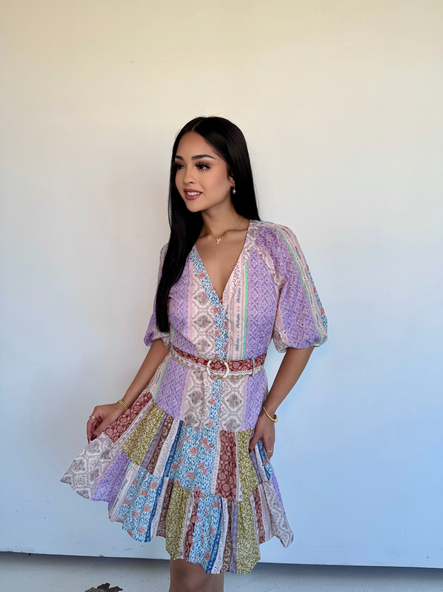 Botanic patch dress