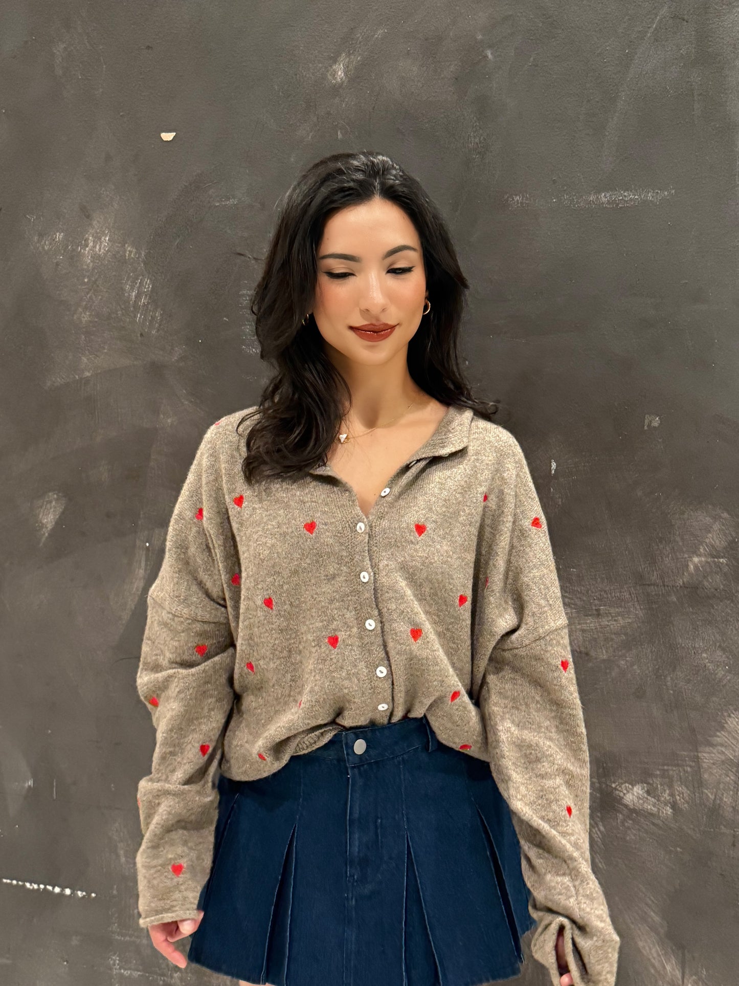 Real love brown cardigan