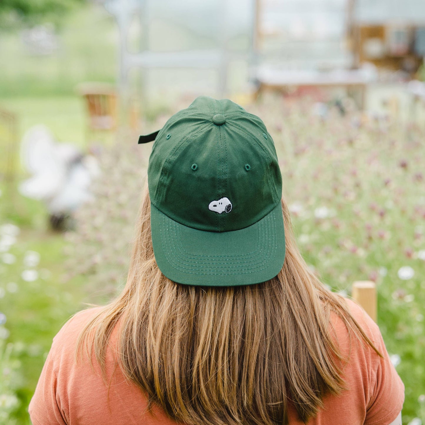 Snoopy Embroidered Dad Hat (Forest)