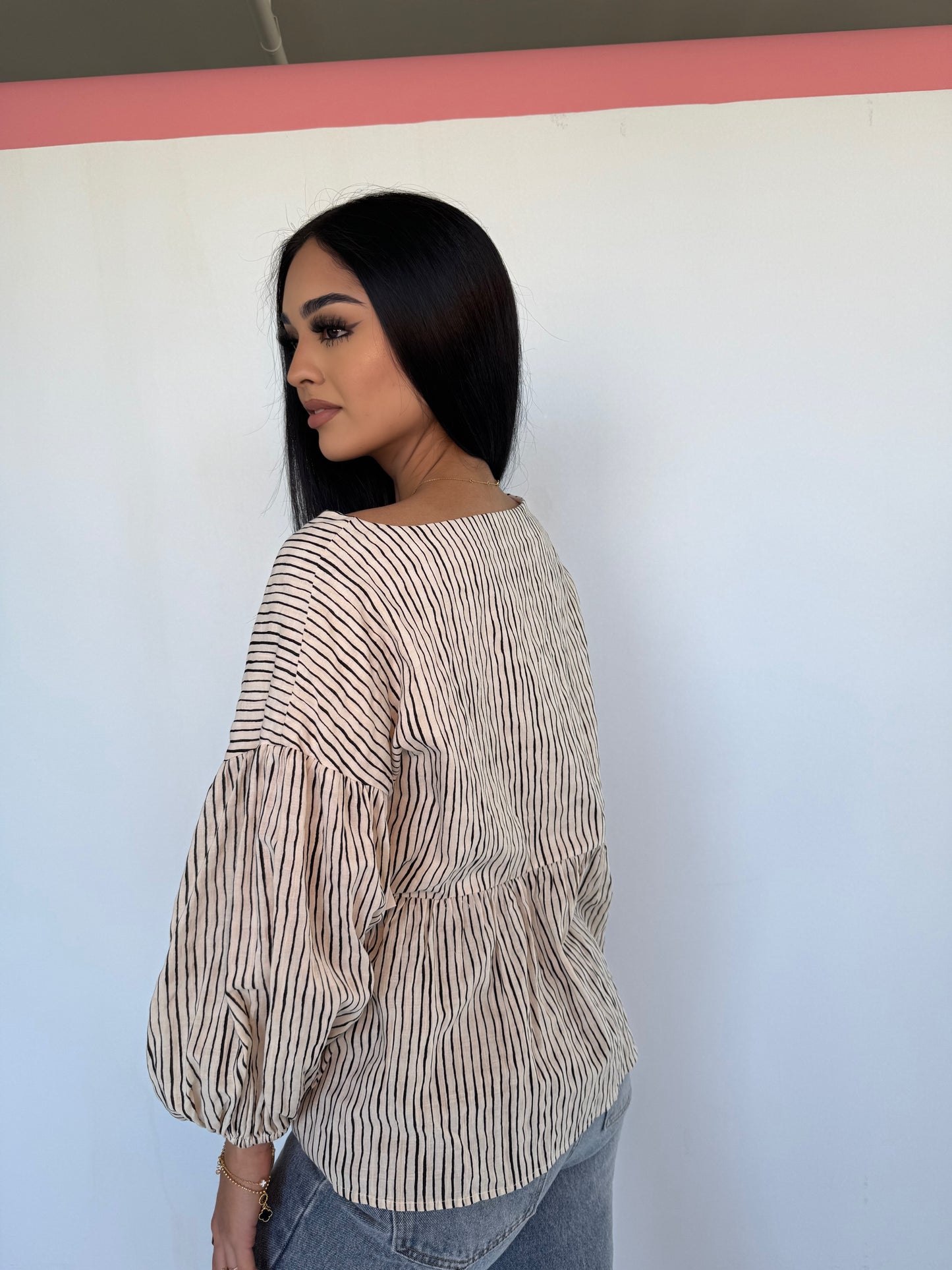 Andrea stripe ballon top