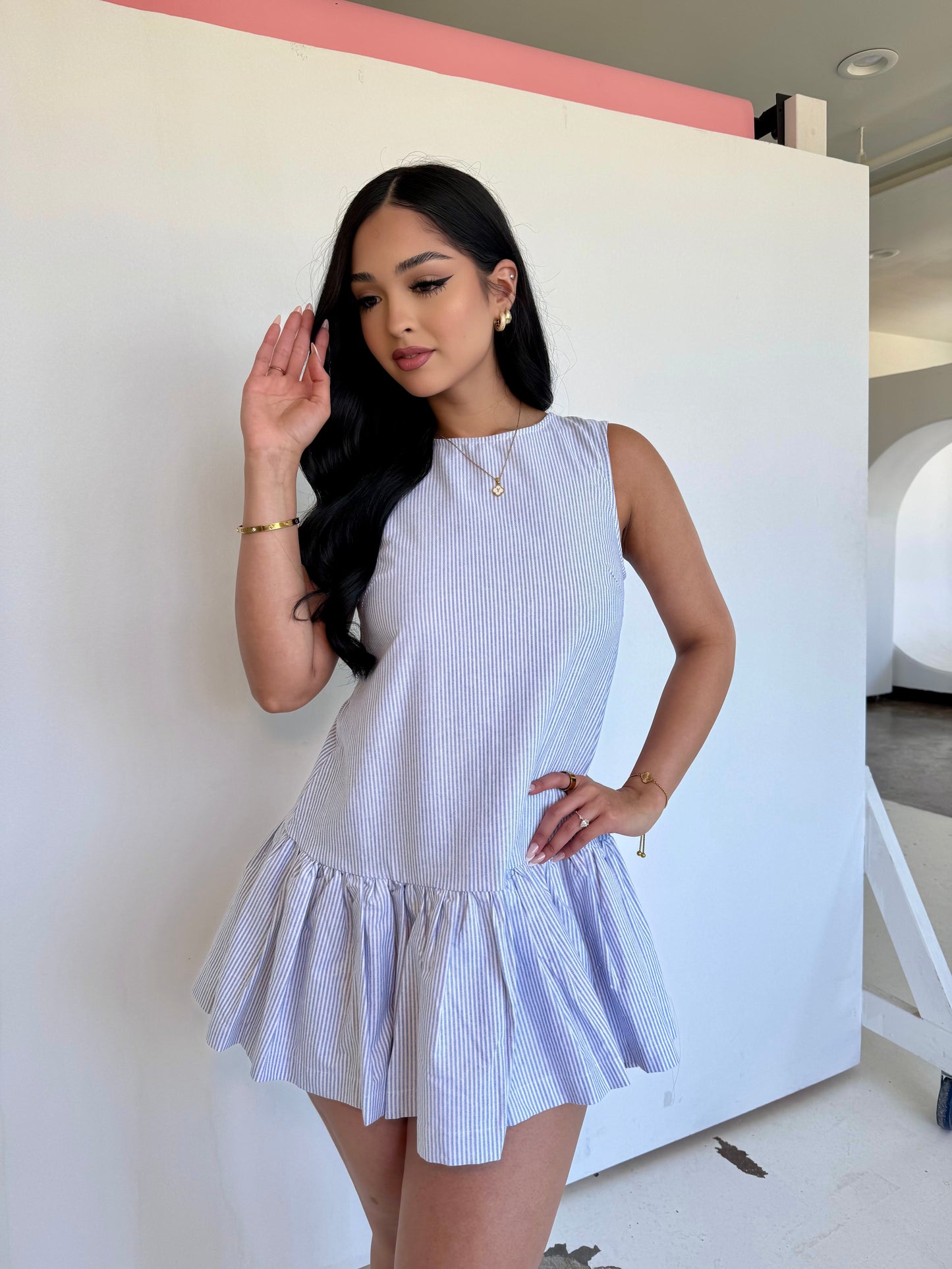 Falling behind mini dress