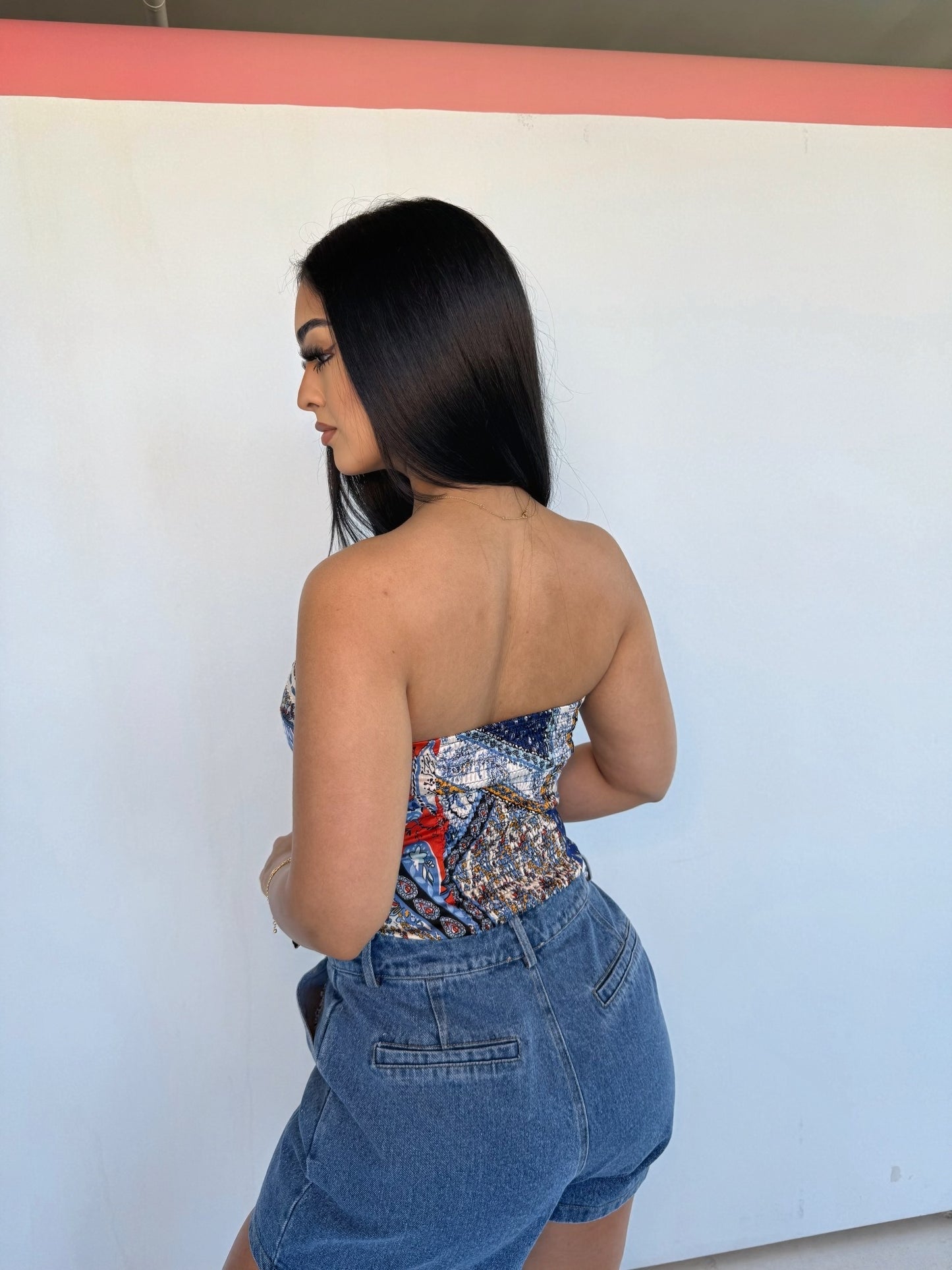 Blue bandana top