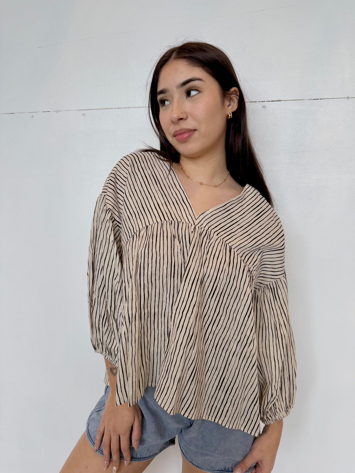Andrea stripe ballon top