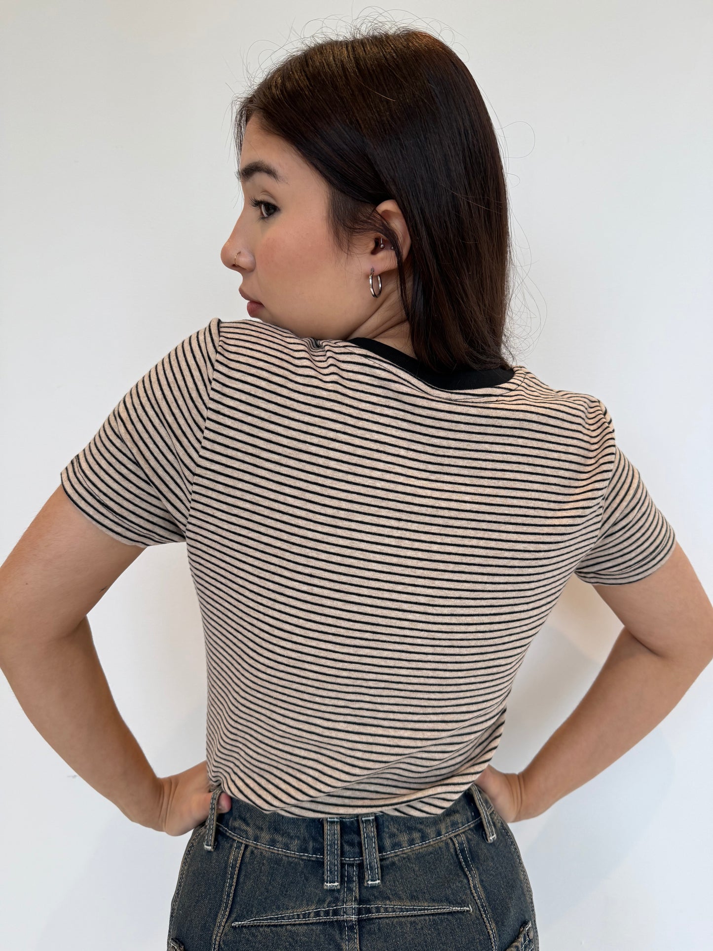 Victorie oat stripe top