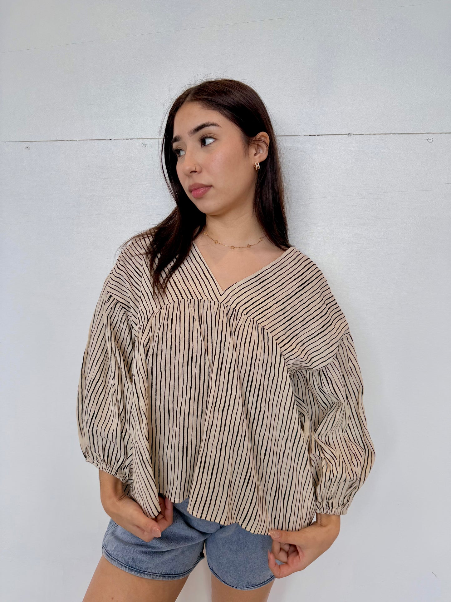 Andrea stripe ballon top