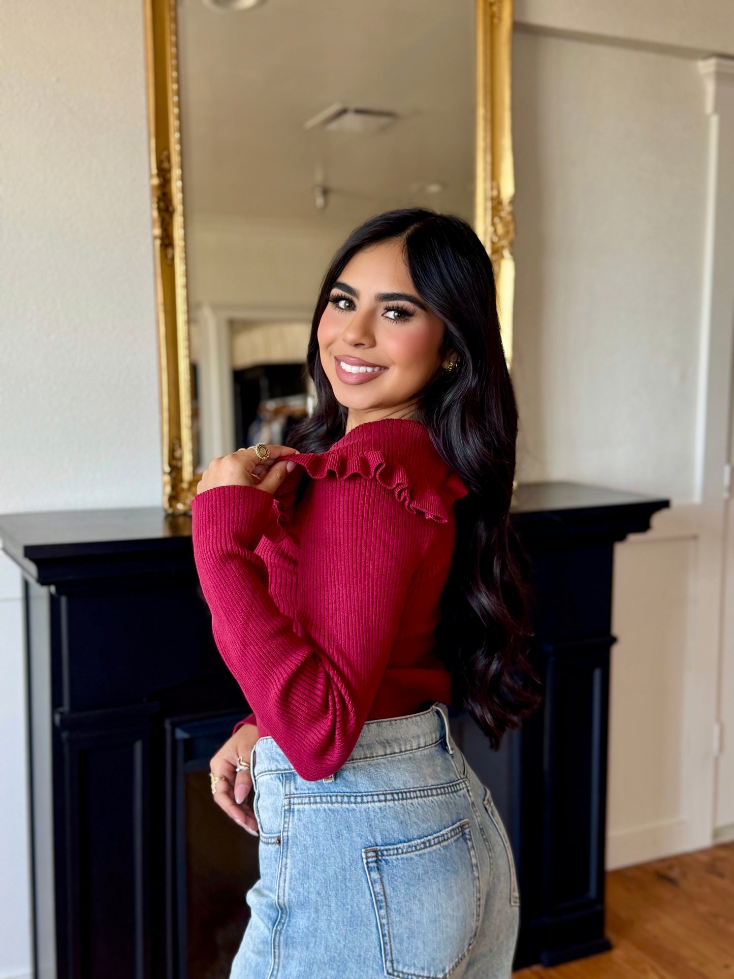 Ruby ribbon knit top